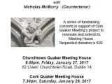 Concert in aid of Cork Meeting’s extension & renovation project – Friday, January&nbsp;27th
